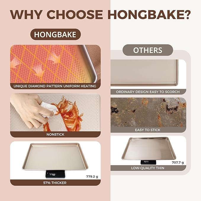 HONGBAKE 9-Piece Baking Pans Set Nonstick